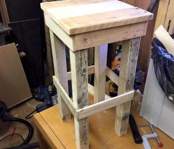 wooden bar stool made of pallets