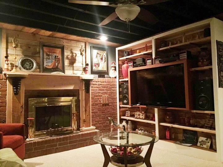 reclaimed wooden pallet living room improvements