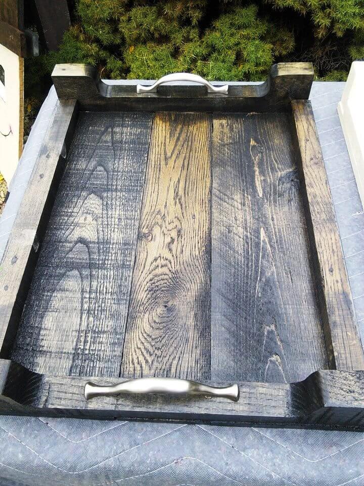 rustic wooden pallet serving tray