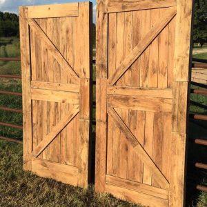 low-cost wooden pallet doors