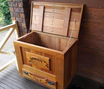 hand-built wooden pallet box with one drawer