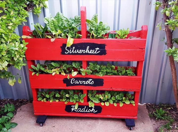 Diy Vertical Pallet Vegetable Garden On, How To Make A Vegetable Garden With Pallets