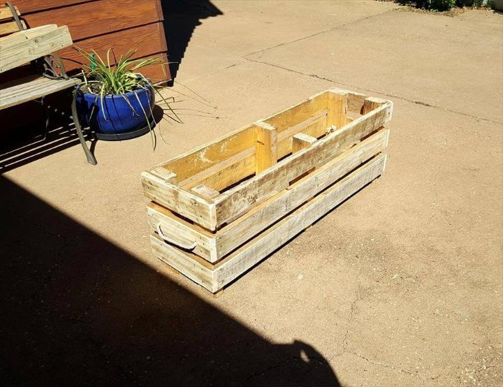 rustic wooden pallet planter box