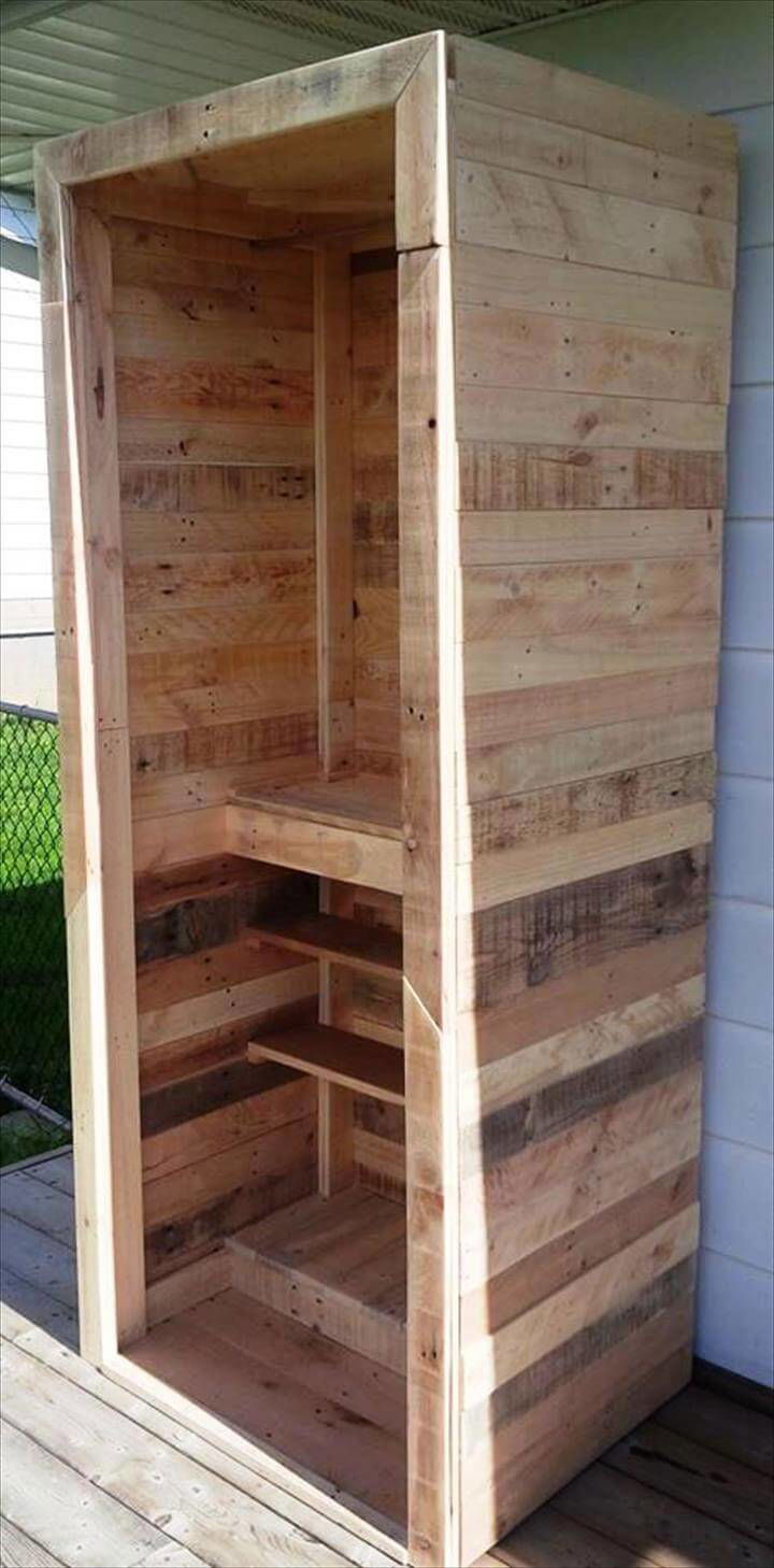 Built a Pallet  Wardrobe  or Pallet  Closet Easy Pallet  Ideas 