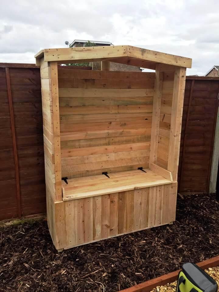 recycled pallet bench arbor