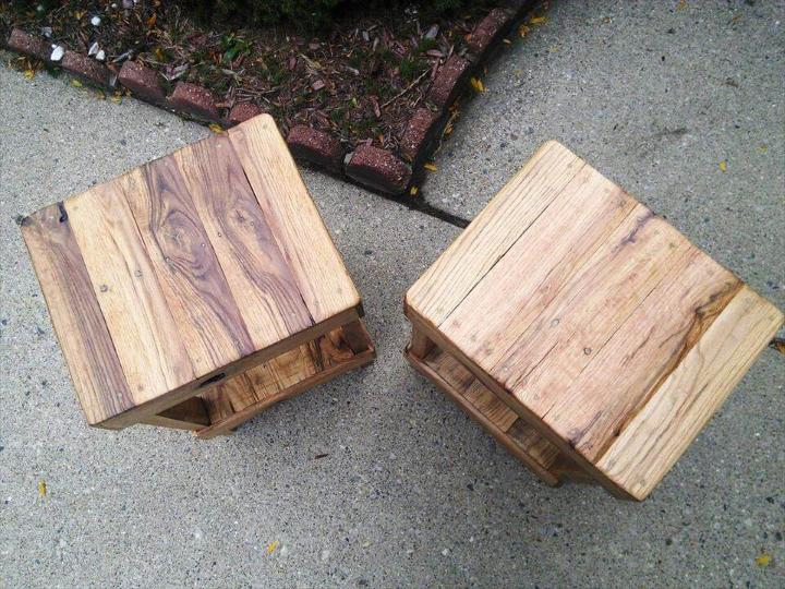 recycled pallet stools