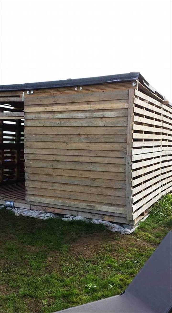 handcrafted wooden pallet garden shed