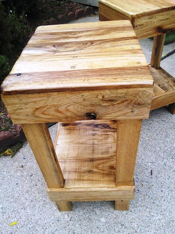 hand-built wooden pallet stool