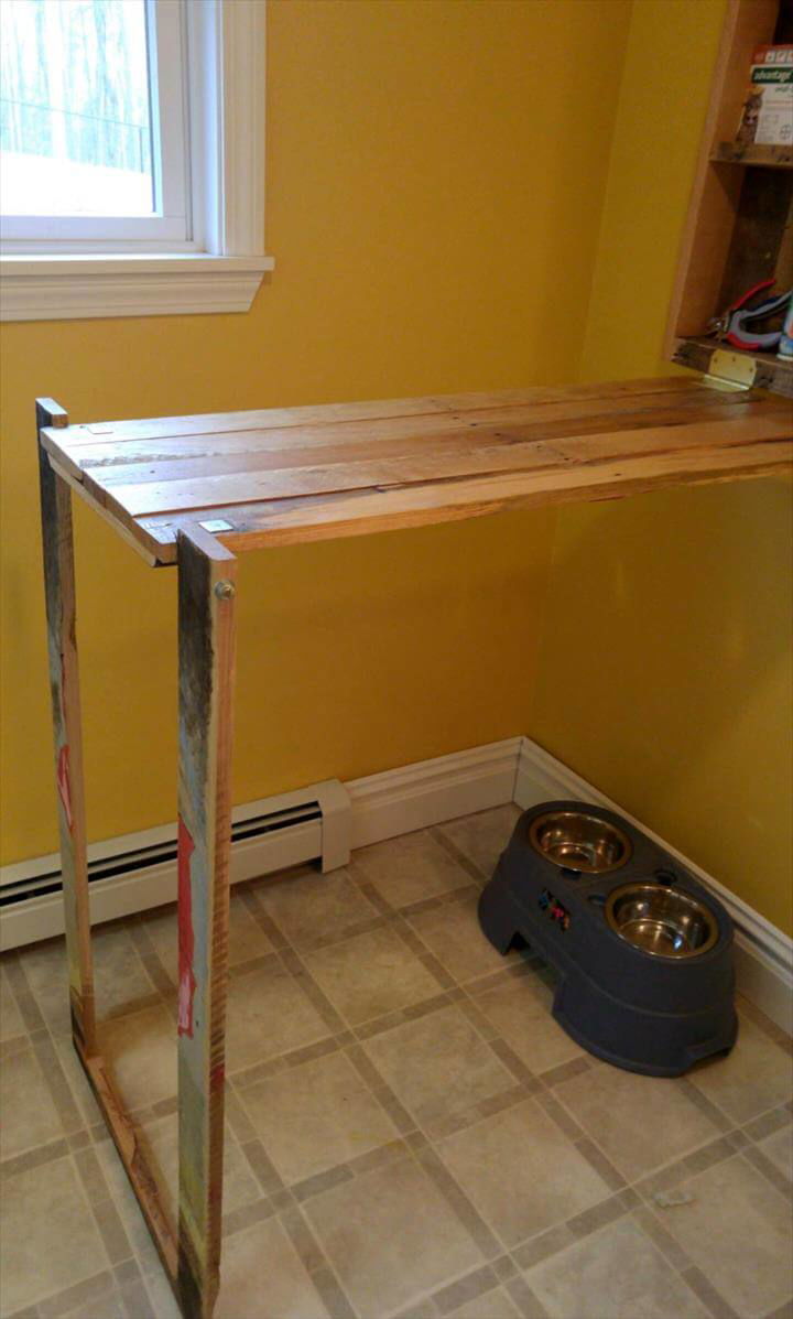 Pallet Folding Desk / Work Surface with Storage Rack ...