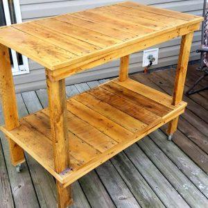 self-made pallet laundry room cart