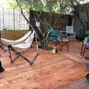 upcycled wooden pallet terrace
