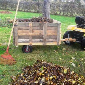 handcrafted pallet garden trash cart