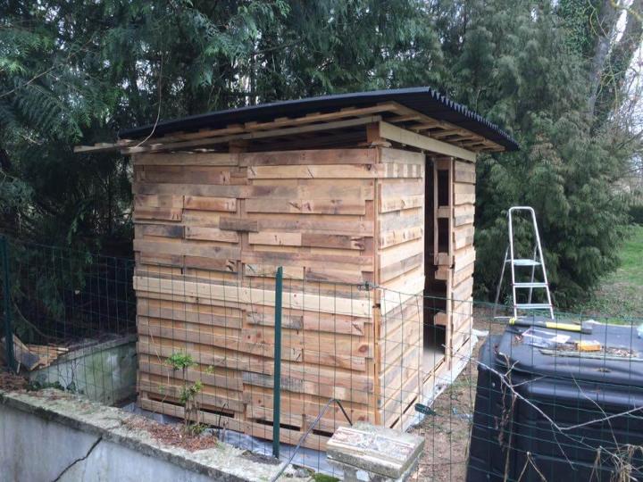 custom built wooden pallet shed