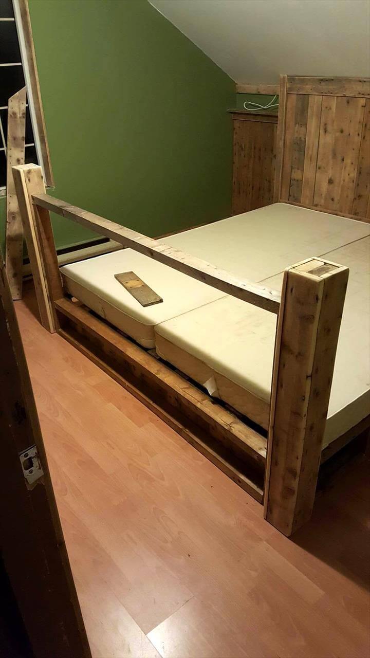 pallet bed footboard installation