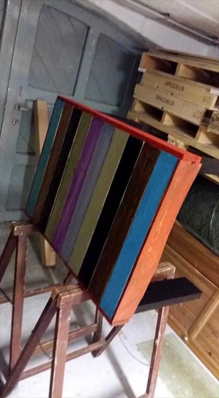 upcycled colorful coffee table