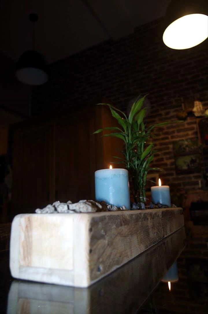 wooden pallet candle holder