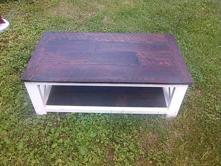 handcrafted wooden pallet coffee table