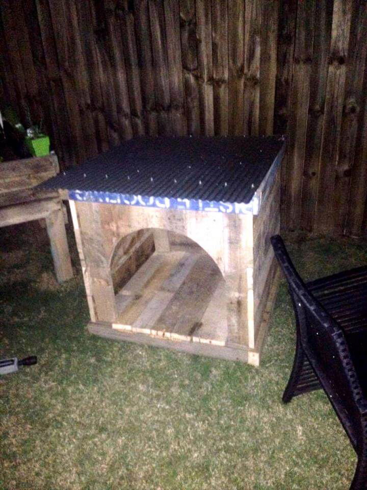 handcrafted pallet pet house