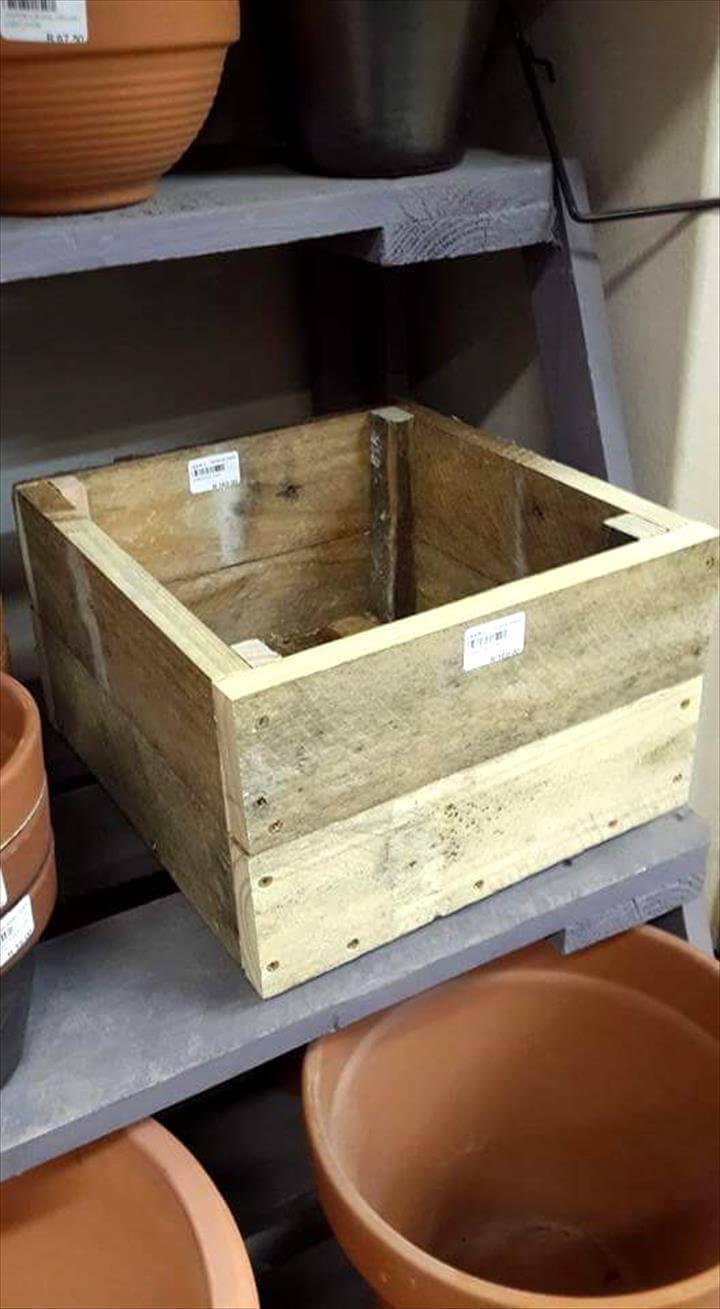 wooden pallet storage box