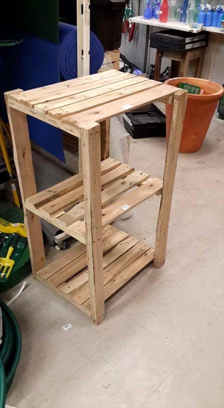 upcycled pallet kitchen cart or side table