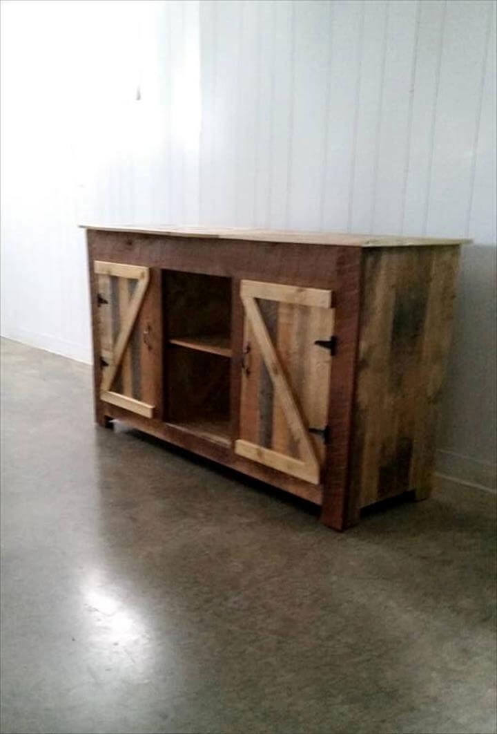 TV console or entertainment center made of pallets