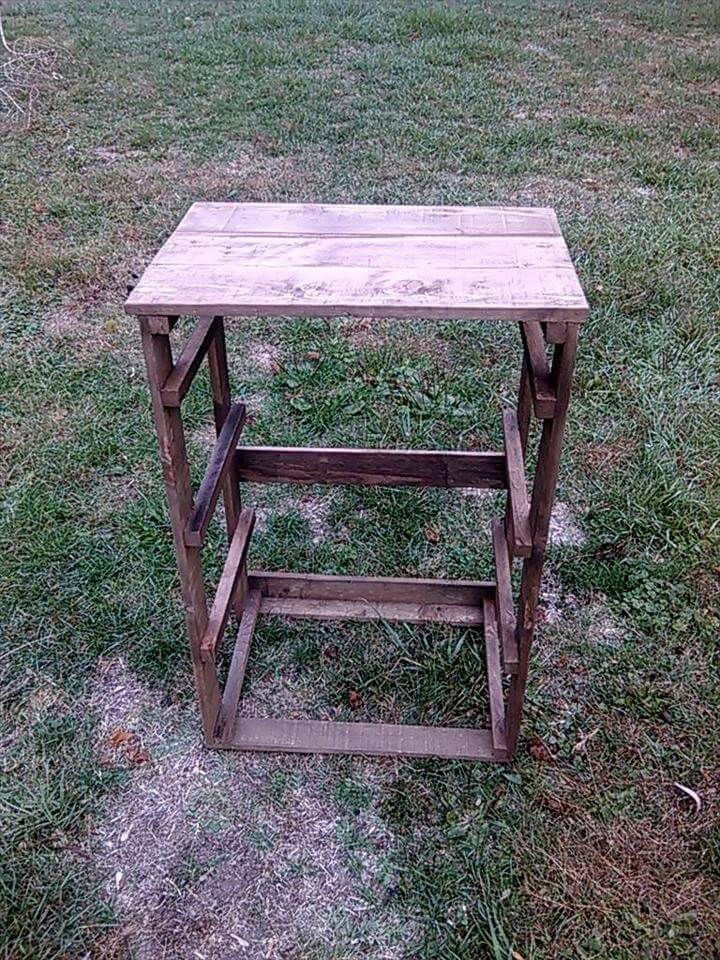 wooden pallet laundry basket holder