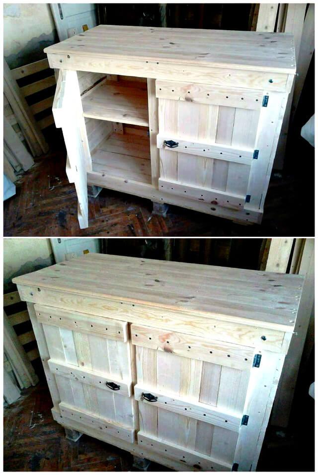  Pallet  Wood Cabinet  Unit for Kitchen  Easy Pallet  Ideas 