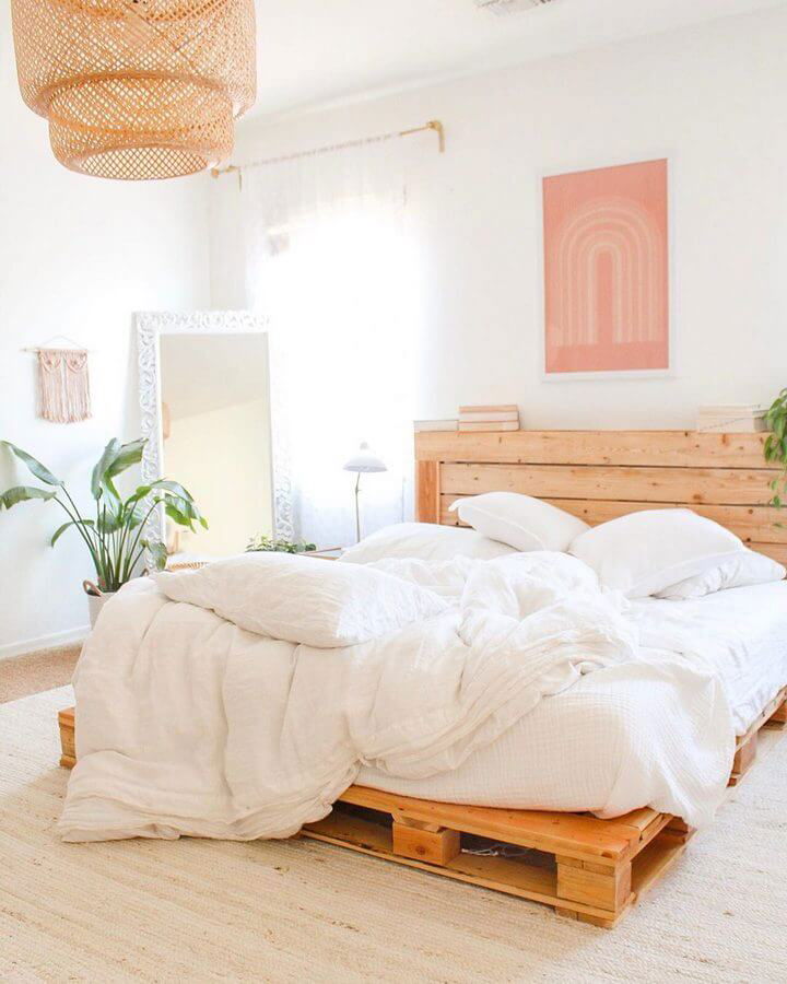 100 Diy Recycled Pallet Bed Frame Designs Easy Pallet Ideas