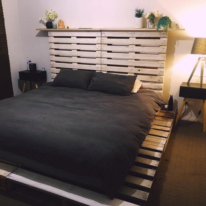 pallet bed frame with Headboard