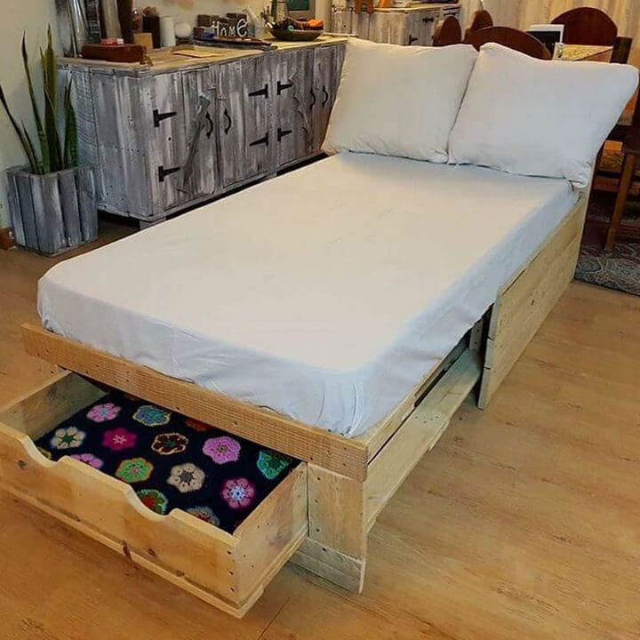 pallet bed with underneath storage