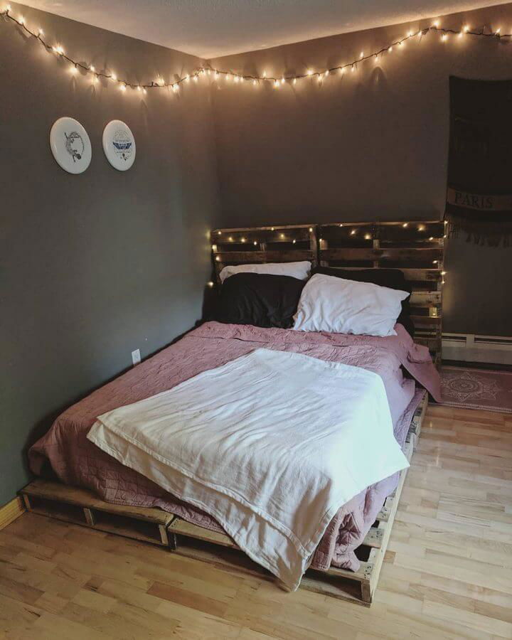 queen pallet bed design