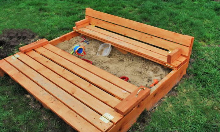 DIY Sand Box with Built in Seats