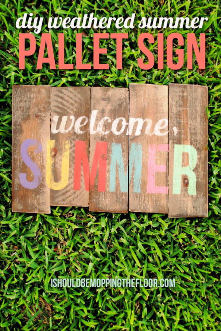 DIY Weathered Summer Pallet Sign 1