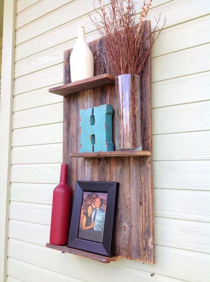Pallet Shelf with Wall Decor